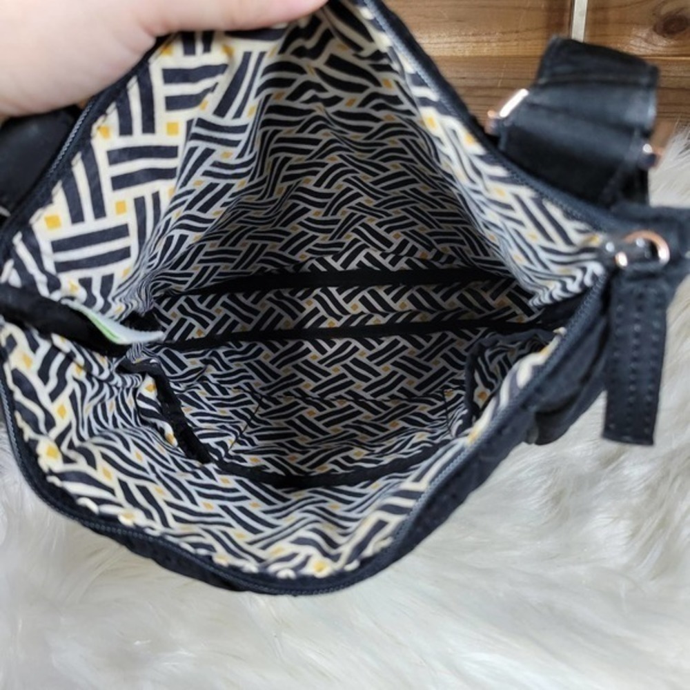Vera Bradley Black Microfiber Crossbody Hipster - Picture 12 of 14